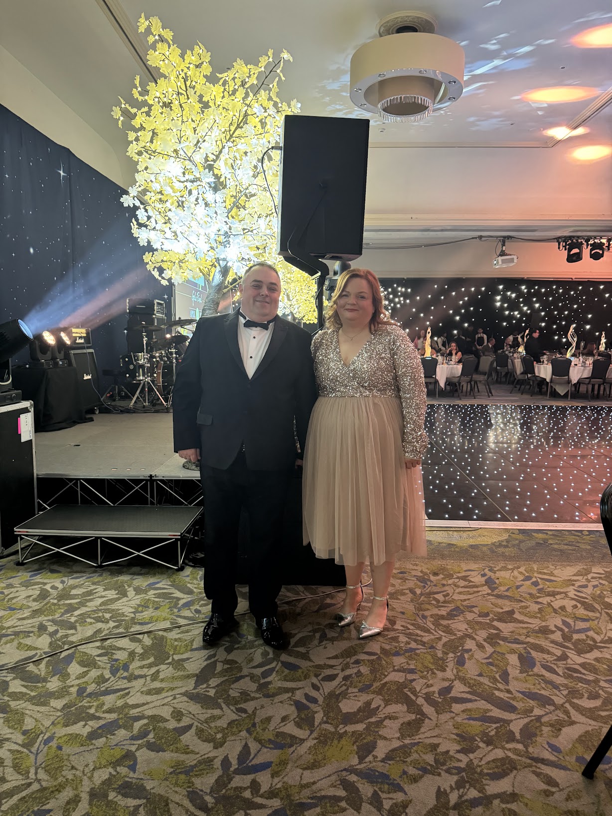 Joanna and Rob dressed up for a night out